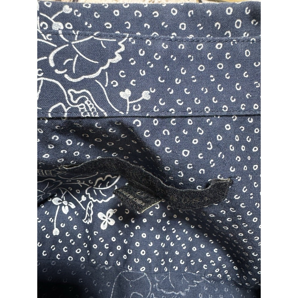 John Varvatos USA Button Up Men's L Blue Skull Floral Print Short Sleeve Shirt - Picture 3 of 7